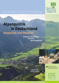 Cover der Studie Alpenpolitik in Deutschland - Anspruch und Realität