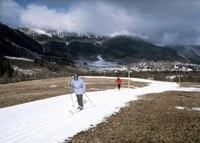 Kunstschnee-Langlaufloipe in St. Moritz