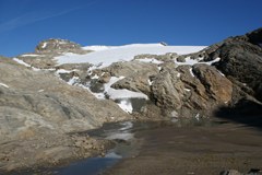 Glacier de Wasserfallwinkel : sous l'effet du changement climatique, les Alpes pourraient perdre leur fonction de " château d'eau " de l'Europe.