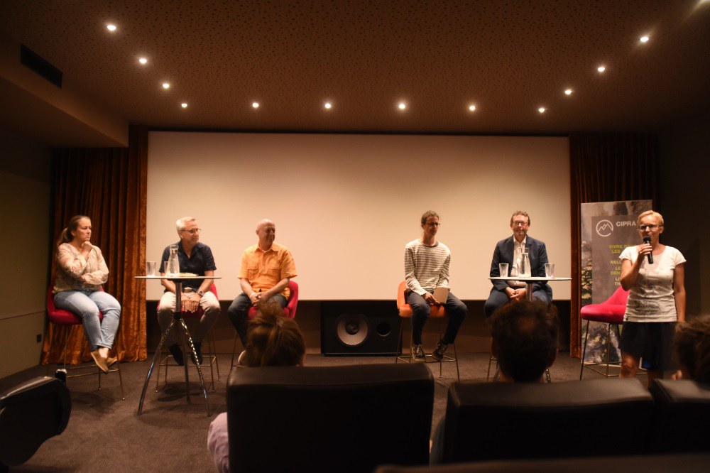 La photo montre les invités sur le podium du cinéma GUK Kino Feldkirch/AT le 2 septembre 2023.