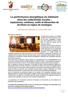 La performance énergétique du bâtiment dans les collectivités locales
