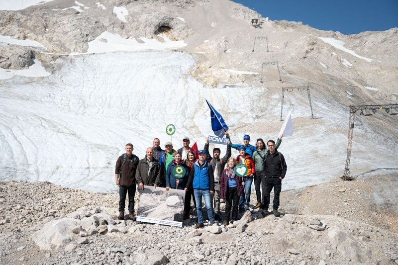 Le sommet du glacier sur la Zugspitze : les allié·e·s demandent une plus grande protection du climat © Lukas Barth-Tuttas