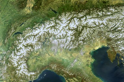 Satellitenbild-Alpen