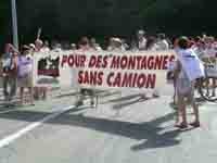 Demonstranten in Chamonix gegen den Transitverkehr.