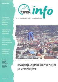 Cipra-Info 73: Izvajanje Alpske konvencije: je uresničljivo